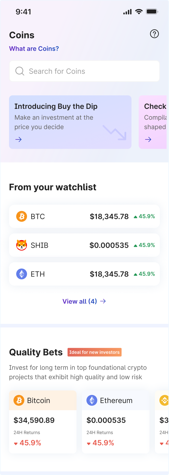 BTD mobile screen - center