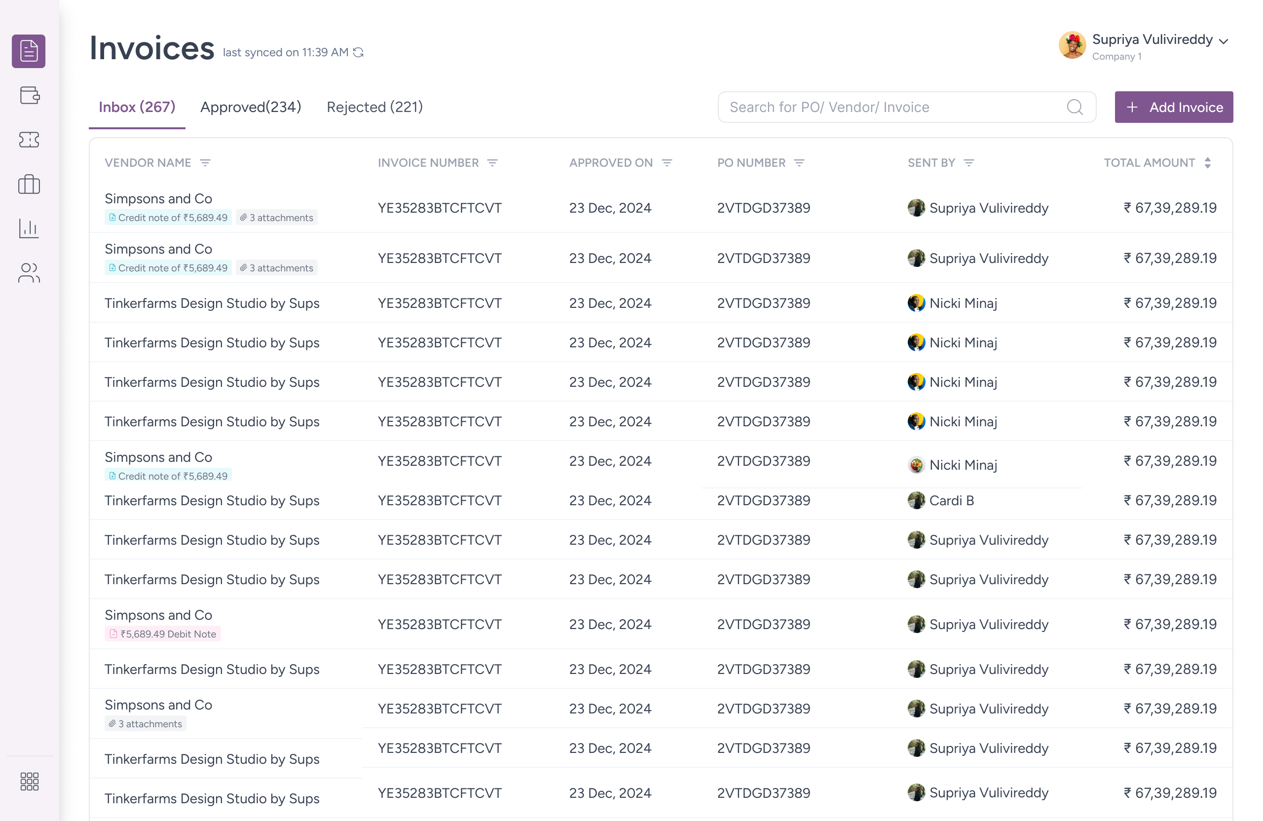 Approver view — approved state